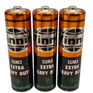 VINTAGE Vinnic AA Battery SUM3 1.5 Volt Extra Heavy Duty Orange Black Collector